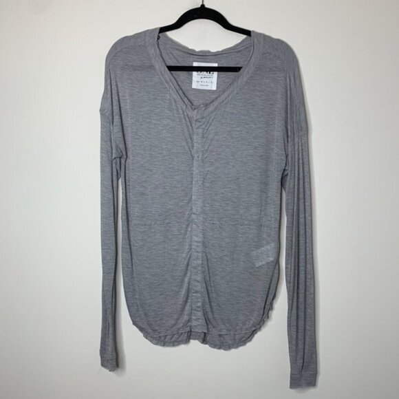 FREE PEOPLE One Teaspoon Soho Fine Wool Grandpa Top Long Sleeves Gray Marle XS - Picture 3 of 15